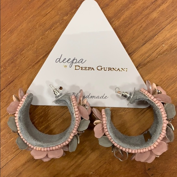 DEEPA GURNANI HAND MADE GRAYCE HOOP EARRINGS - Picture 10 of 14